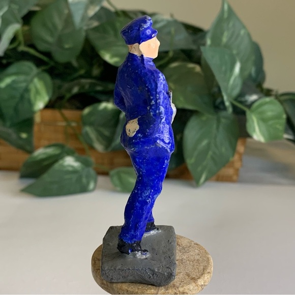 Antique Composition Figure Railroad Engineer W Oil Can Toy Trico Figurine Japan - Picture 5 of 14